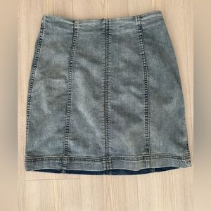 Free People Pencil Denim Jean Skirt Zip Womens 6